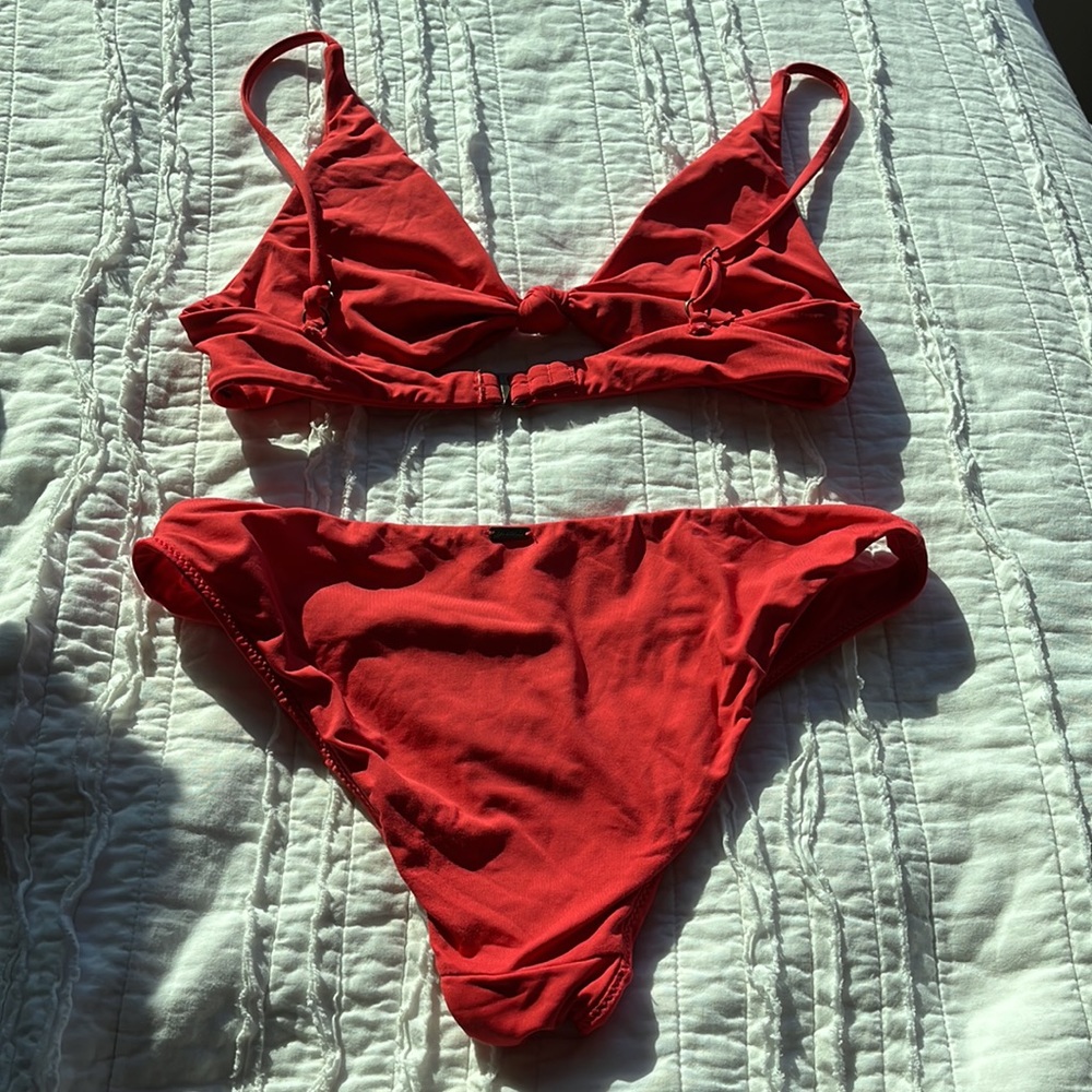 O'Neill Red Triangle Bikini Set - Picture 2 of 3